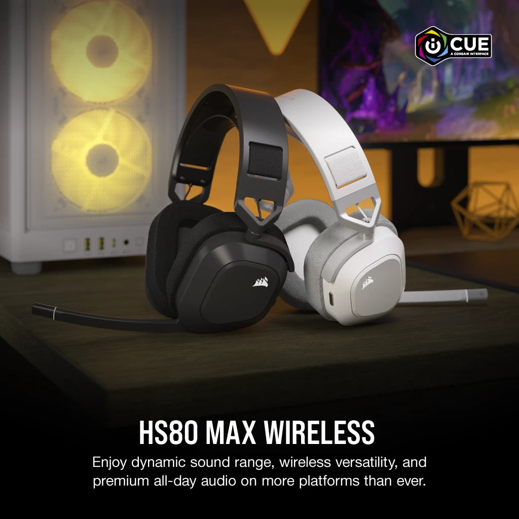 Corsair HS80 MAX WIRELESS Gaming Headset, Steel Gray