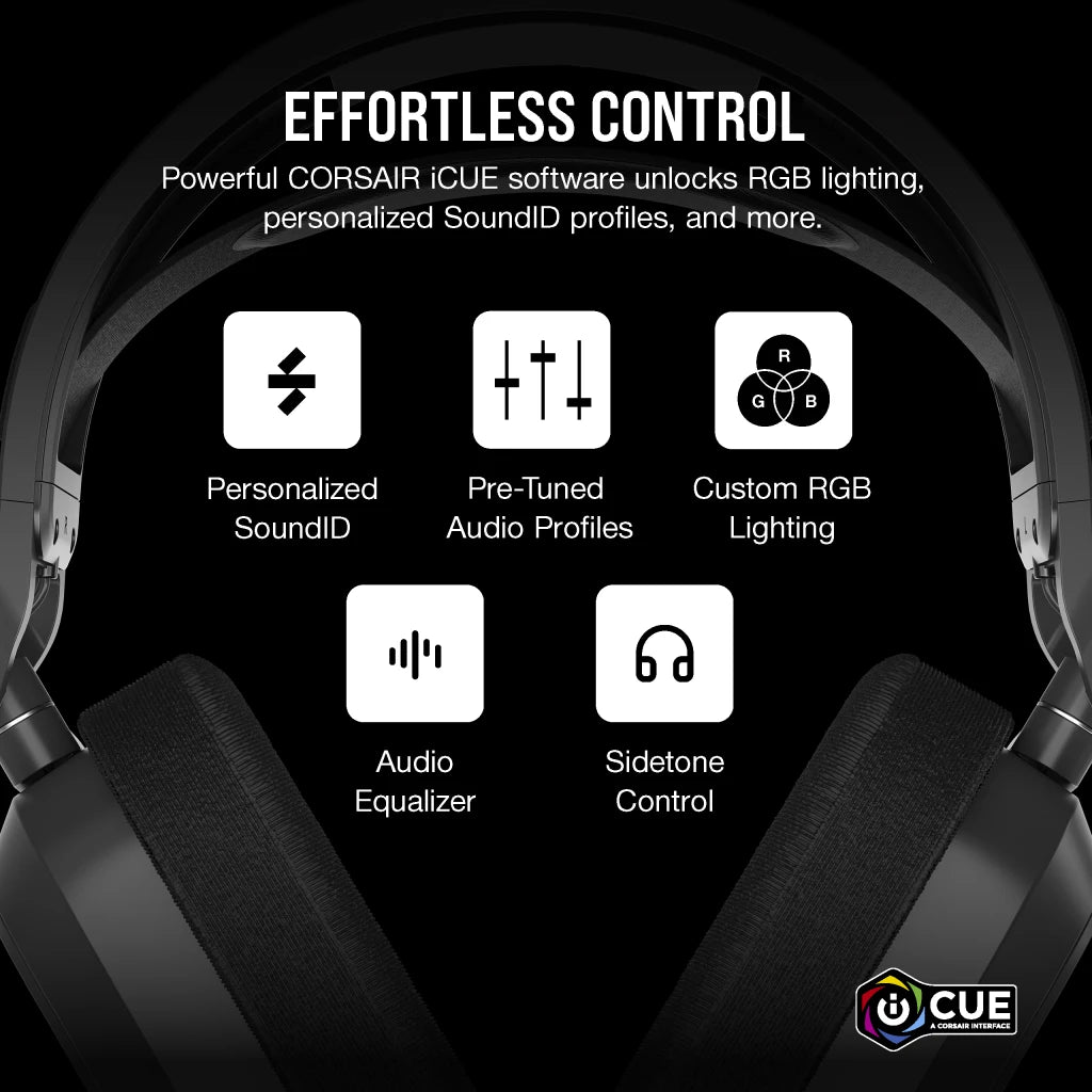 Corsair HS80 MAX WIRELESS Gaming Headset, Steel Gray