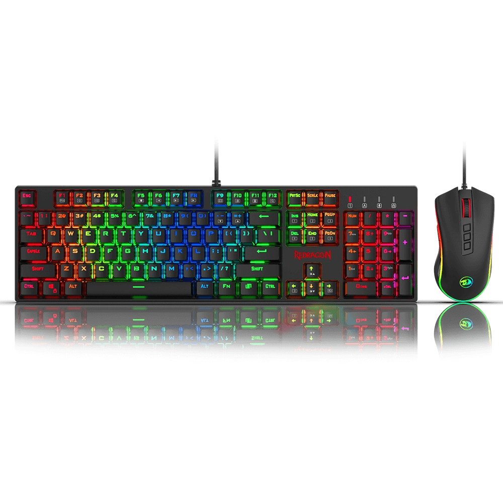 Redragon K582-BA Wired Mechanical Gaming Keyboard Red Switch & M711 Cobra Gaming Mouse 2-in-1 Combo