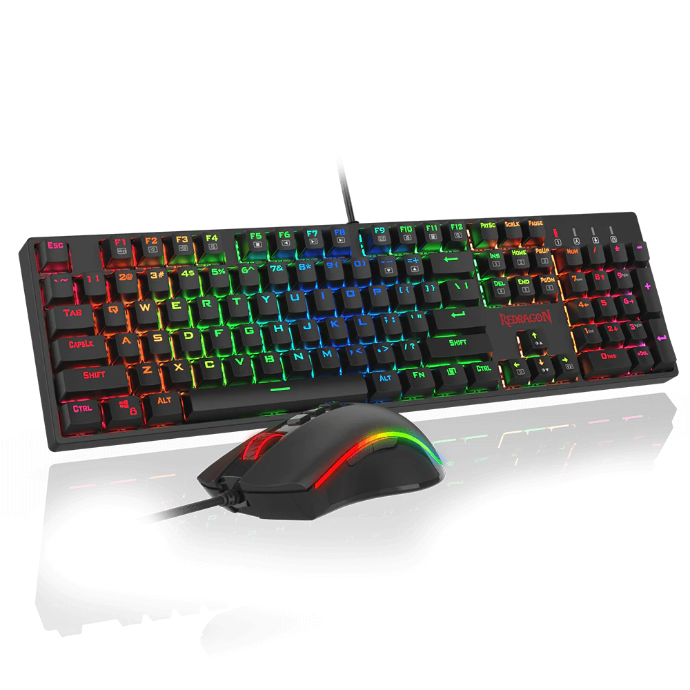 Redragon K582-BA Wired Mechanical Gaming Keyboard Red Switch & M711 Cobra Gaming Mouse 2-in-1 Combo